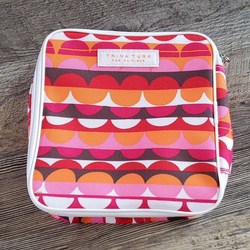 Trina Turk for Clinique cosmetic bag case zipper